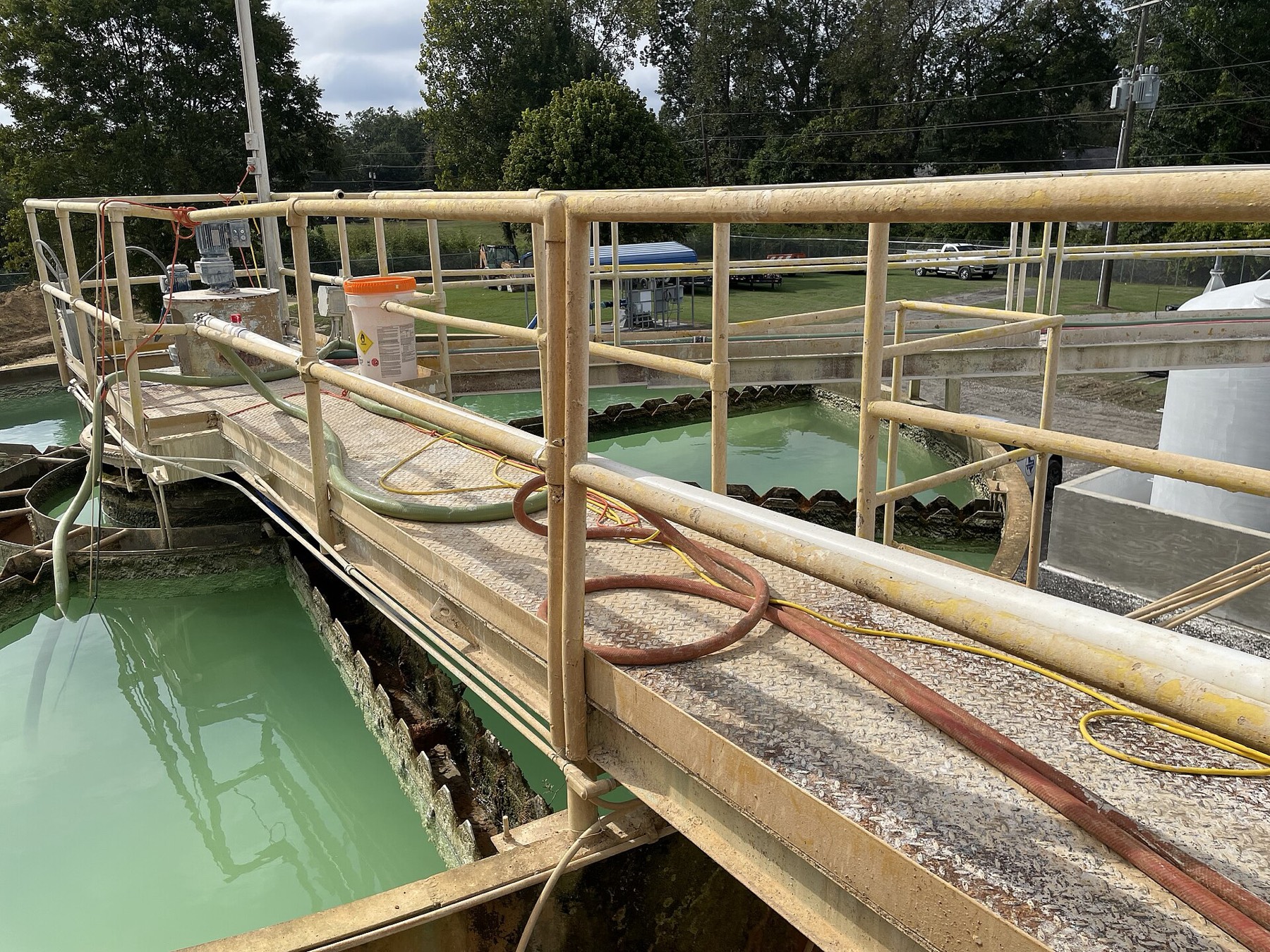 Clarifier basin at a water treatment works