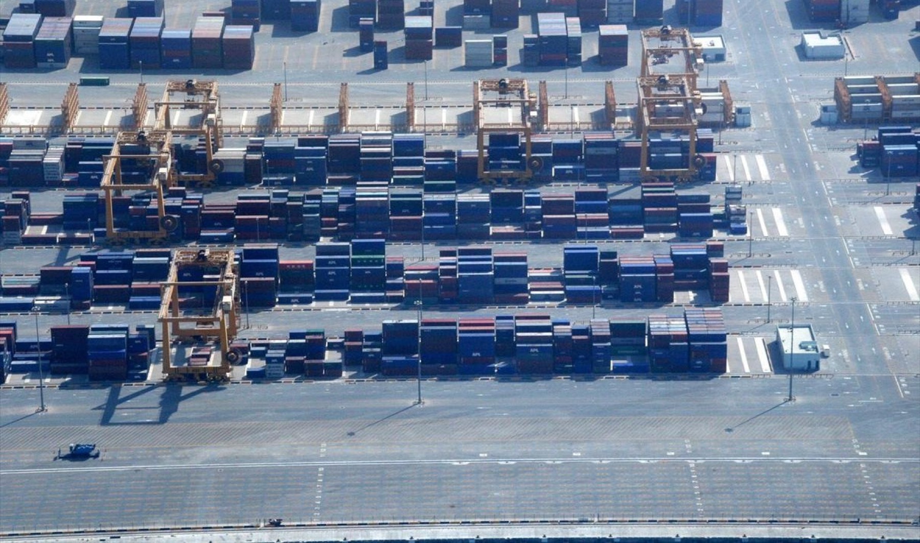 Container yard seen from above